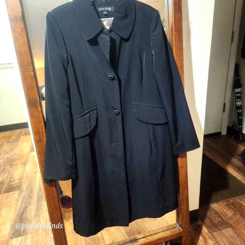 VINTAGE ANNE KLEIN PETER PAN COLLAR RAIN/TRENCH COAT SIZE SMALL - Picture 2 of 15